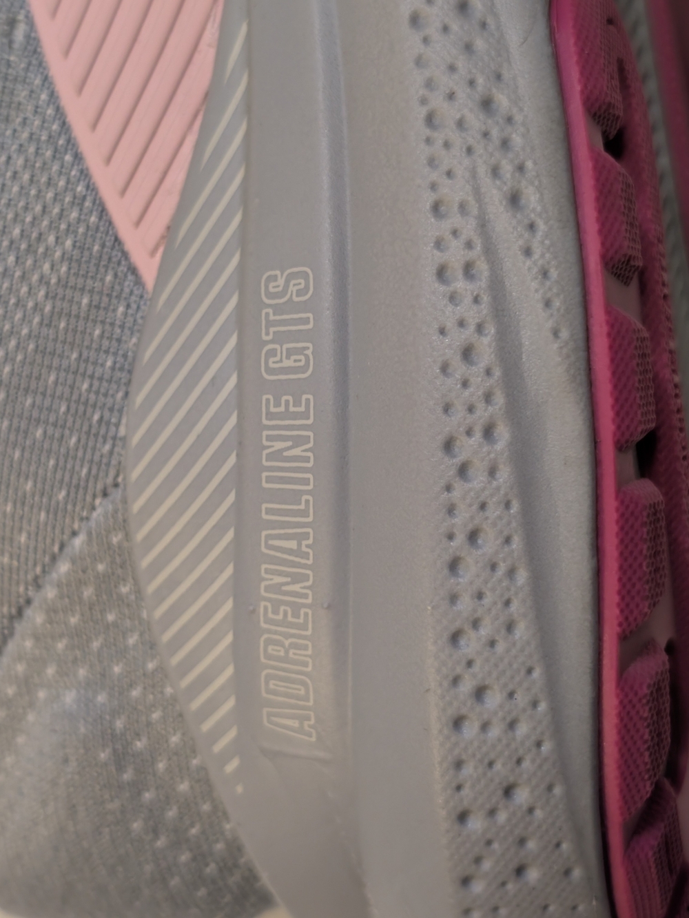 Brooks Adrenaline GTS 24 Gray Pink Running Shoes 9W - Picture 12 of 16